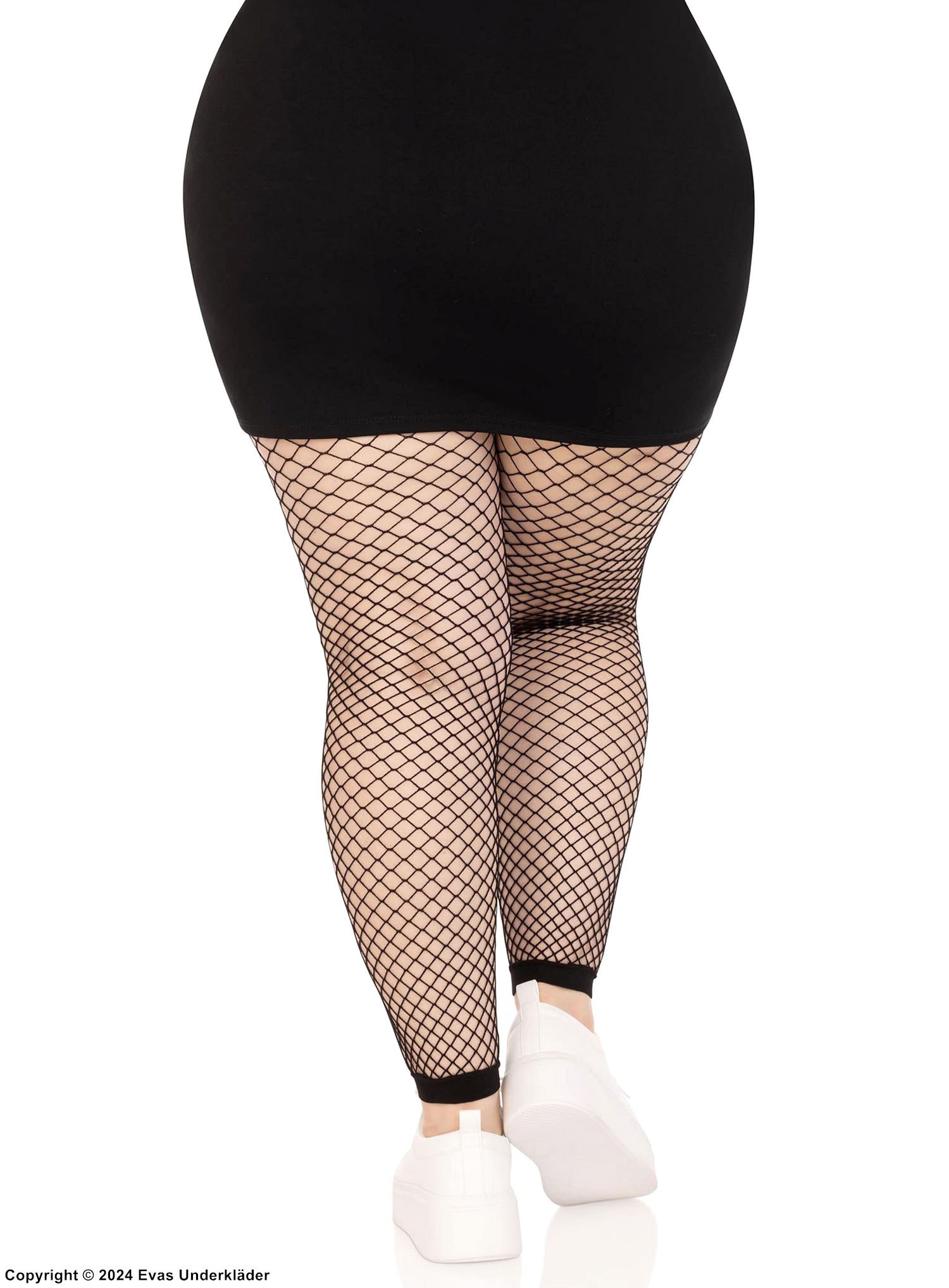 Leggings i grovmaskigt nät, plus size